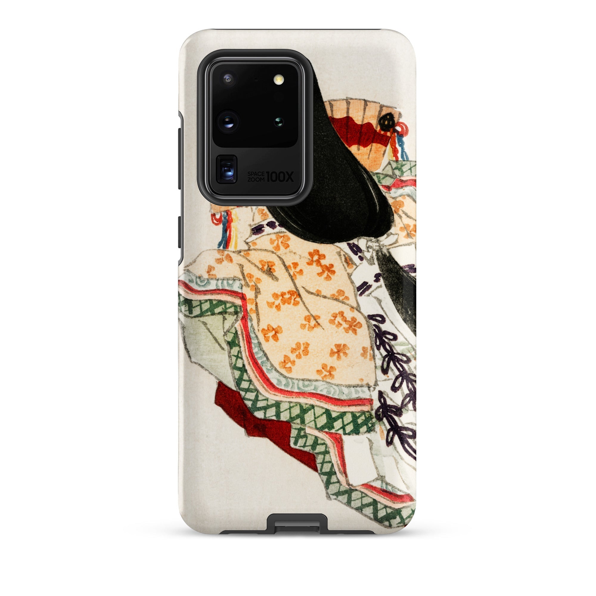Lady in a Kimono Kōno Bairei Meiji Samsung Case, Galaxy S20 Ultra / Matte, White Smartphone Case Colorful Traditional Japanese Style