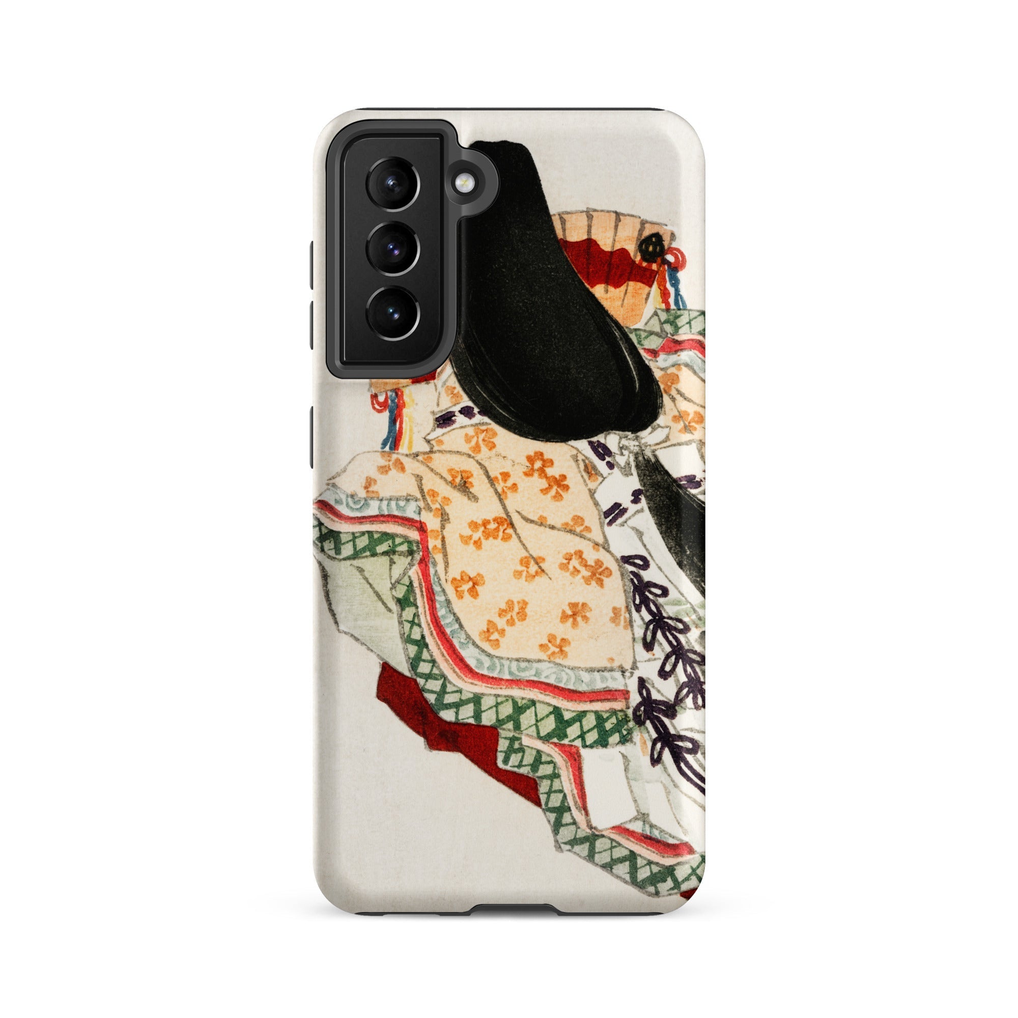 Lady in a Kimono Kōno Bairei Meiji Samsung Case, Galaxy S21 Fe / Matte, Phone Case Colorful Traditional Japanese Style Illustration Figure