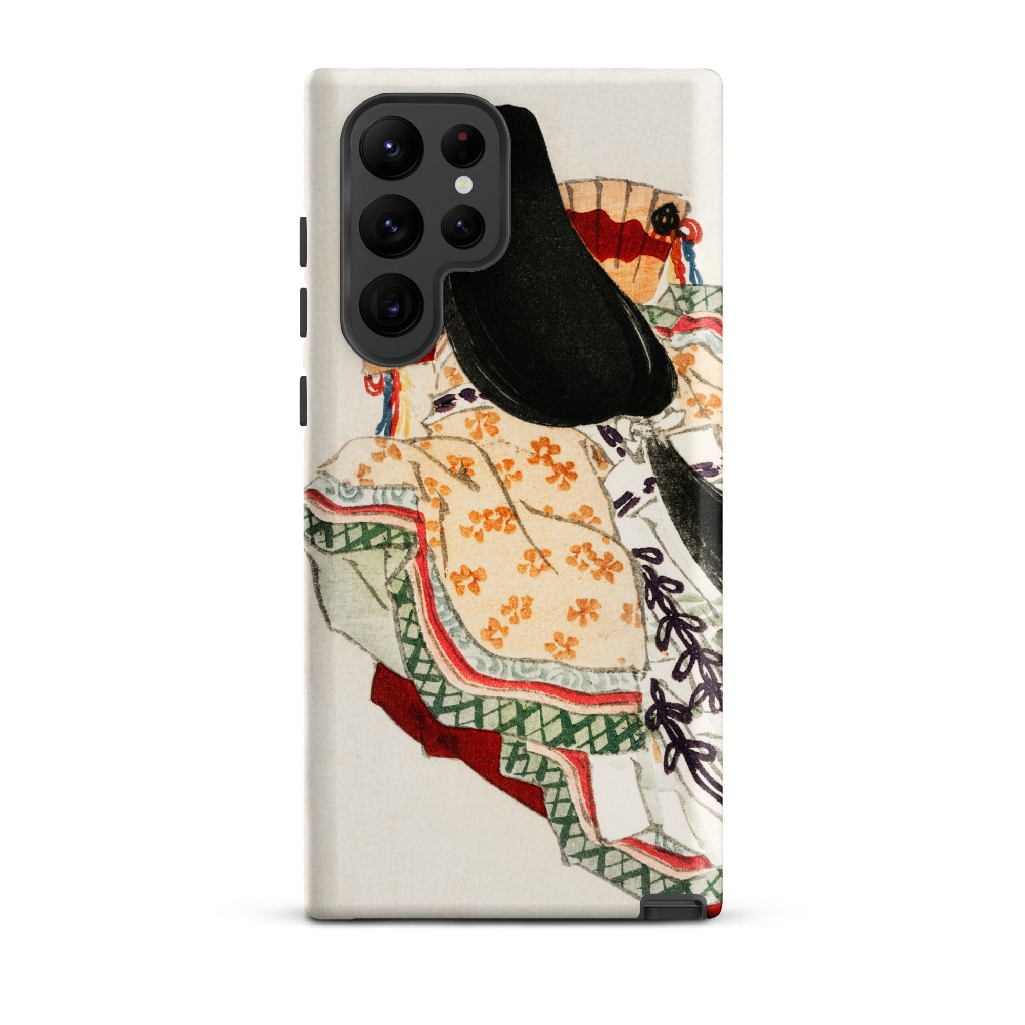 Lady in a Kimono Kōno Bairei Meiji Samsung Case, Galaxy S22 Ultra / Matte, White Smartphone Case Colorful Illustration Person Traditional