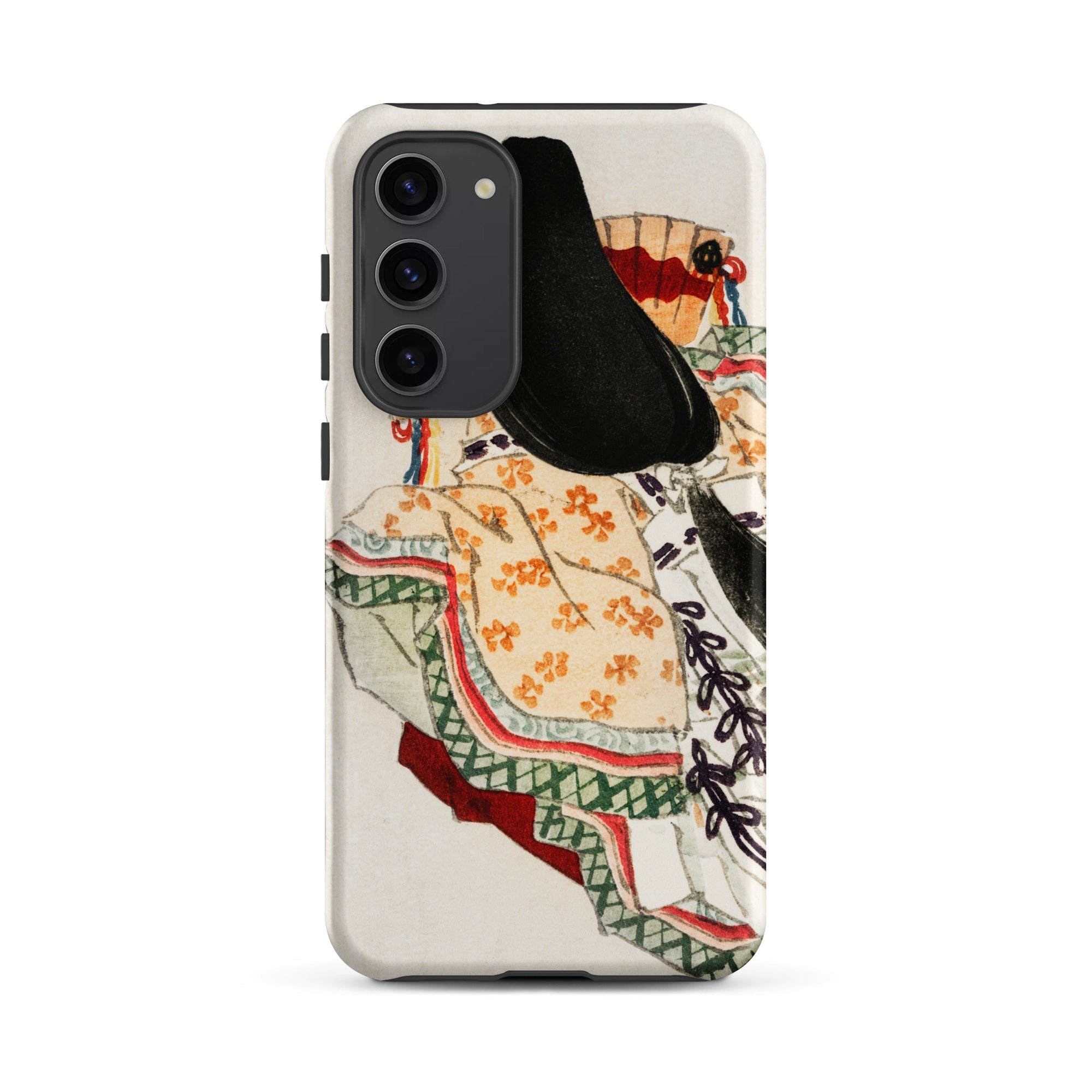 Lady in a Kimono Kōno Bairei Meiji Samsung Case, Galaxy S23 Plus / Matte, Smartphone Case Colorful Illustration Person Traditional Clothing