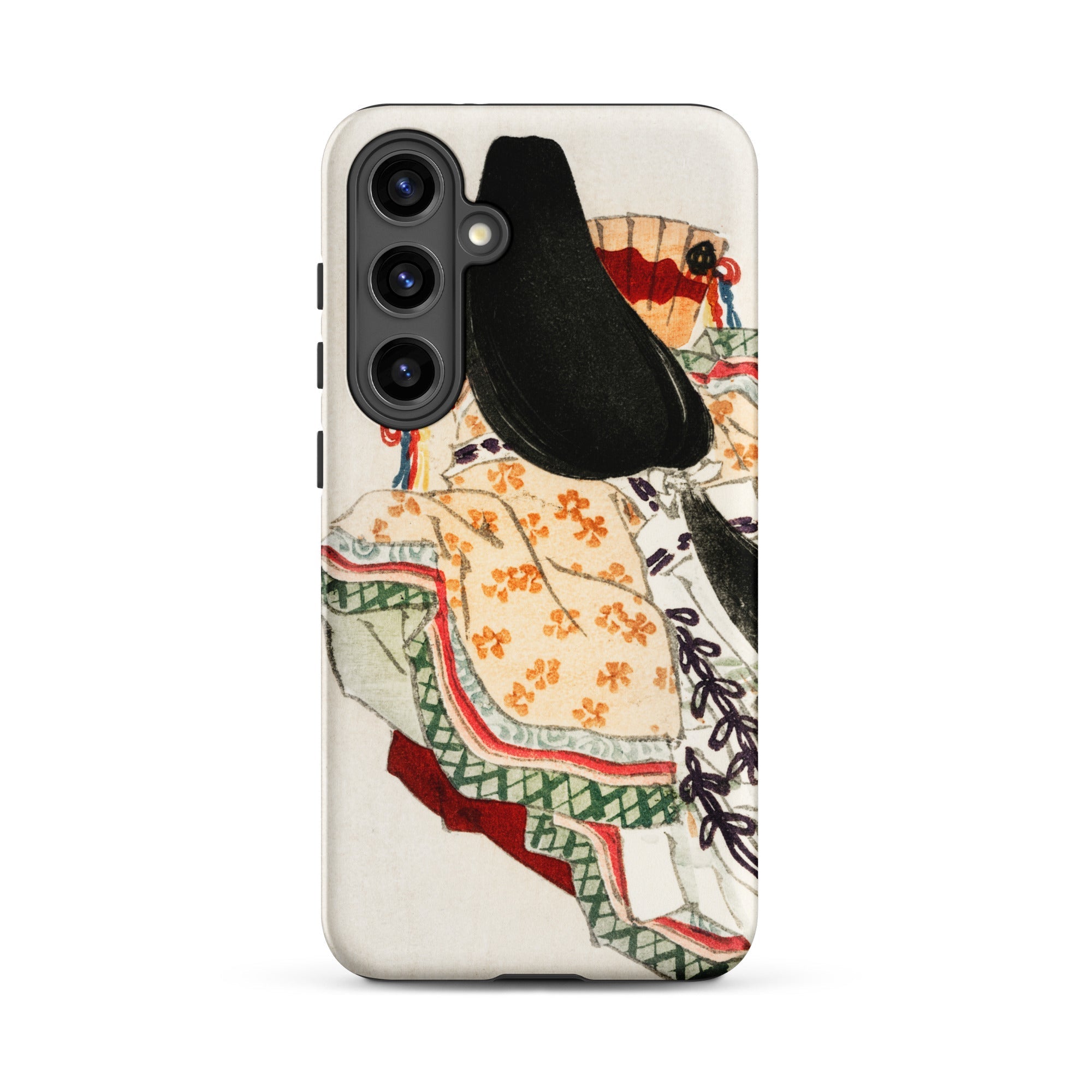 Lady in a Kimono Kōno Bairei Meiji Samsung Case, Galaxy S24 Plus / Matte, Phone Case Colorful Illustration Person Traditional Clothing