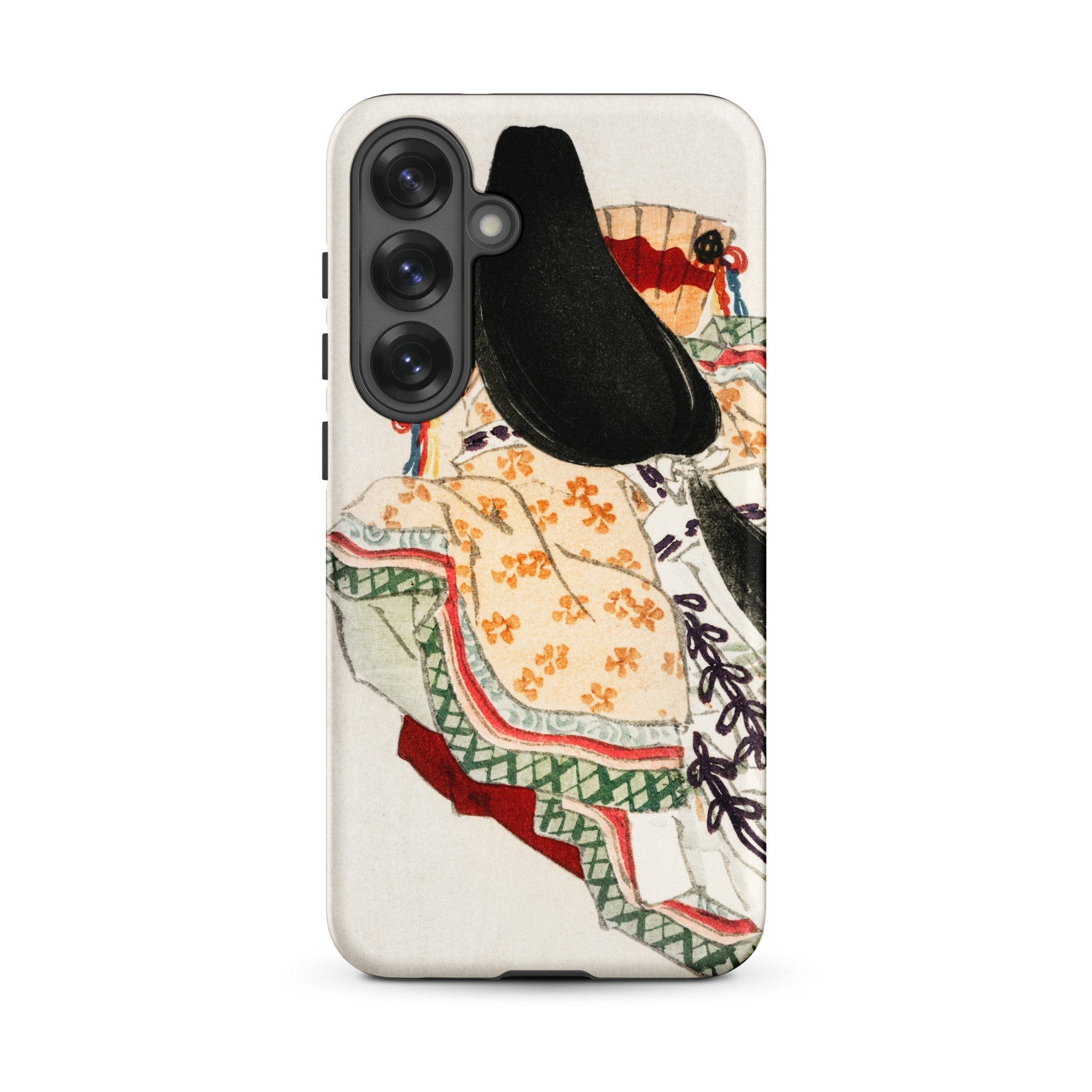 Lady in a Kimono Kōno Bairei Meiji Samsung Case, Galaxy S25 Plus / Matte, White Phone Case Stylized Colorful Illustration Person