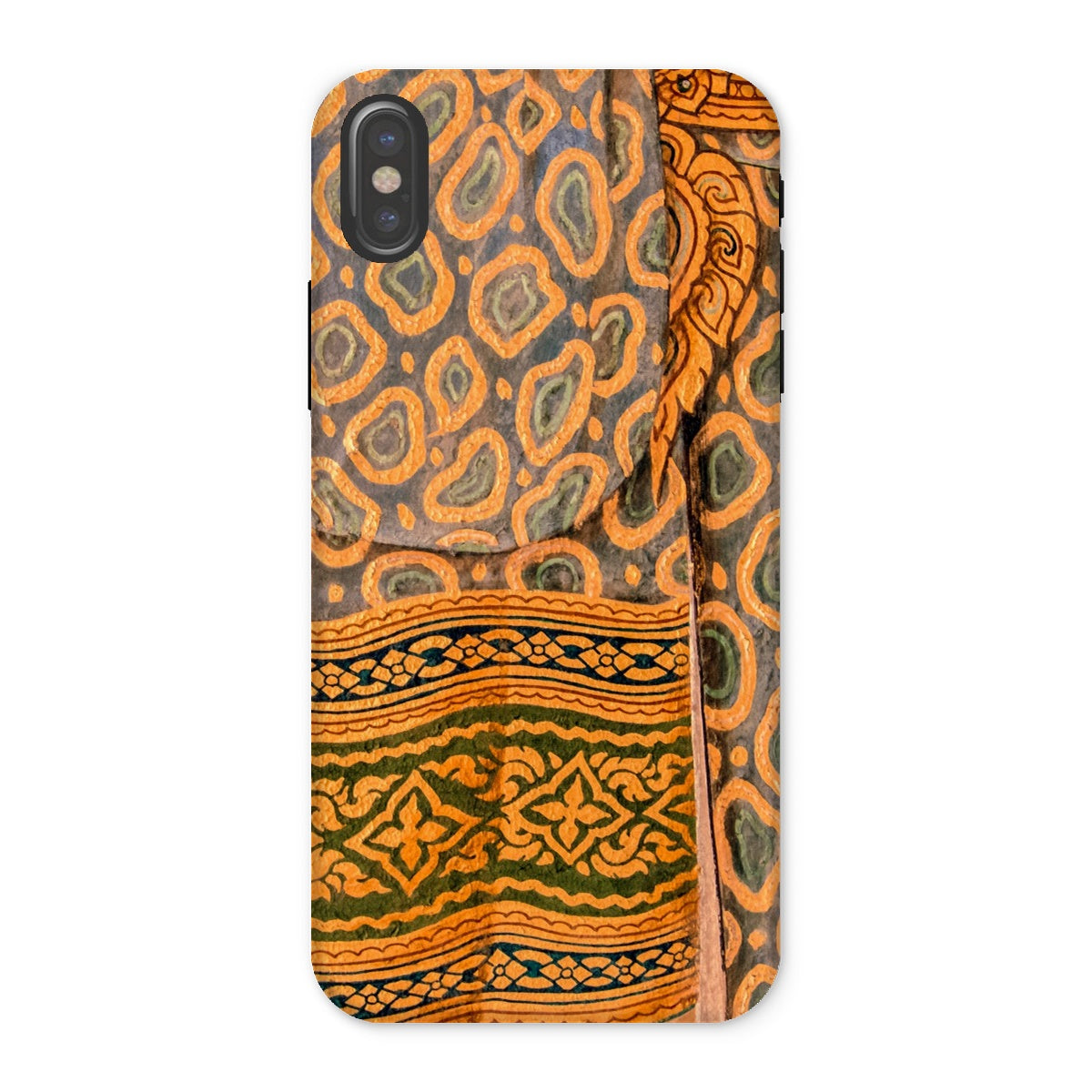 Lady in Waiting - Royal Siam Mural Iphone Case, x / Matte, Phone Case Intricate Orange Brown Tribal Pattern Design