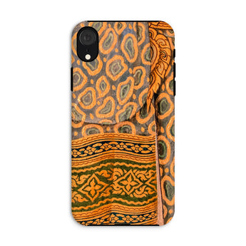 Lady in Waiting - Royal Siam Mural Iphone Case, Xr / Matte, Decorative Phone Case Intricate Orange Brown Tribal Pattern