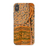 Lady in Waiting - Royal Siam Mural Phone Case Iphone x / Matte Phone Case Intricate Orange Brown Tribal Pattern Design Siamese Court