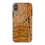Lady in Waiting - Royal Siam Mural Phone Case Iphone Xs / Matte Decorative Phone Case Orange Brown Tribal-inspired Pattern Siamese Court
