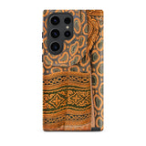 Lady in Waiting - Royal Siam Mural Phone Case Samsung Galaxy S23 Ultra / Matte Phone Case Intricate Orange Green Paisley Pattern Detailed