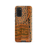 Lady in Waiting - Royal Siam Mural Samsung Case, Galaxy S20 / Matte, Smartphone Case Intricate Orange Black Pattern