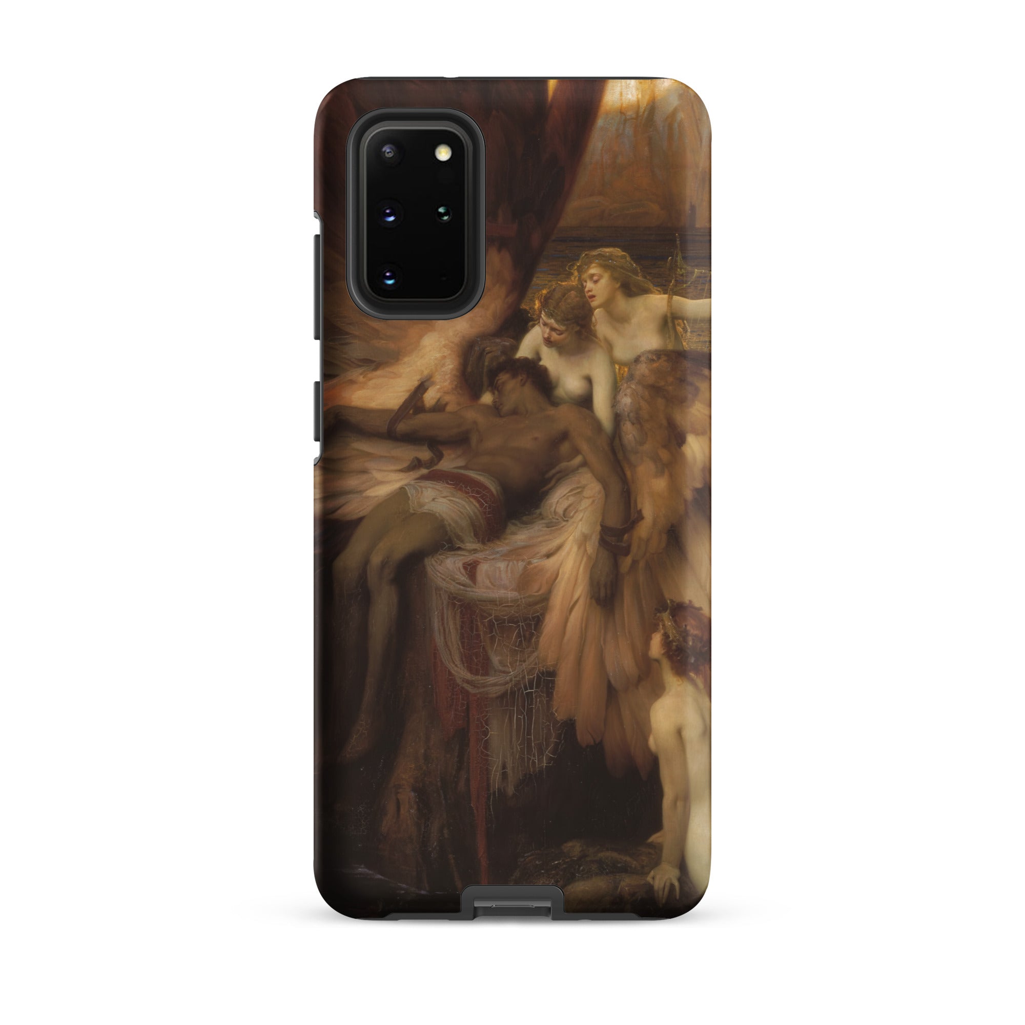 Lament for Icarus Herbert Draper Samsung Case, Galaxy S20 Plus / Matte, Black Smartphone Case Classical Painting Multiple Figures