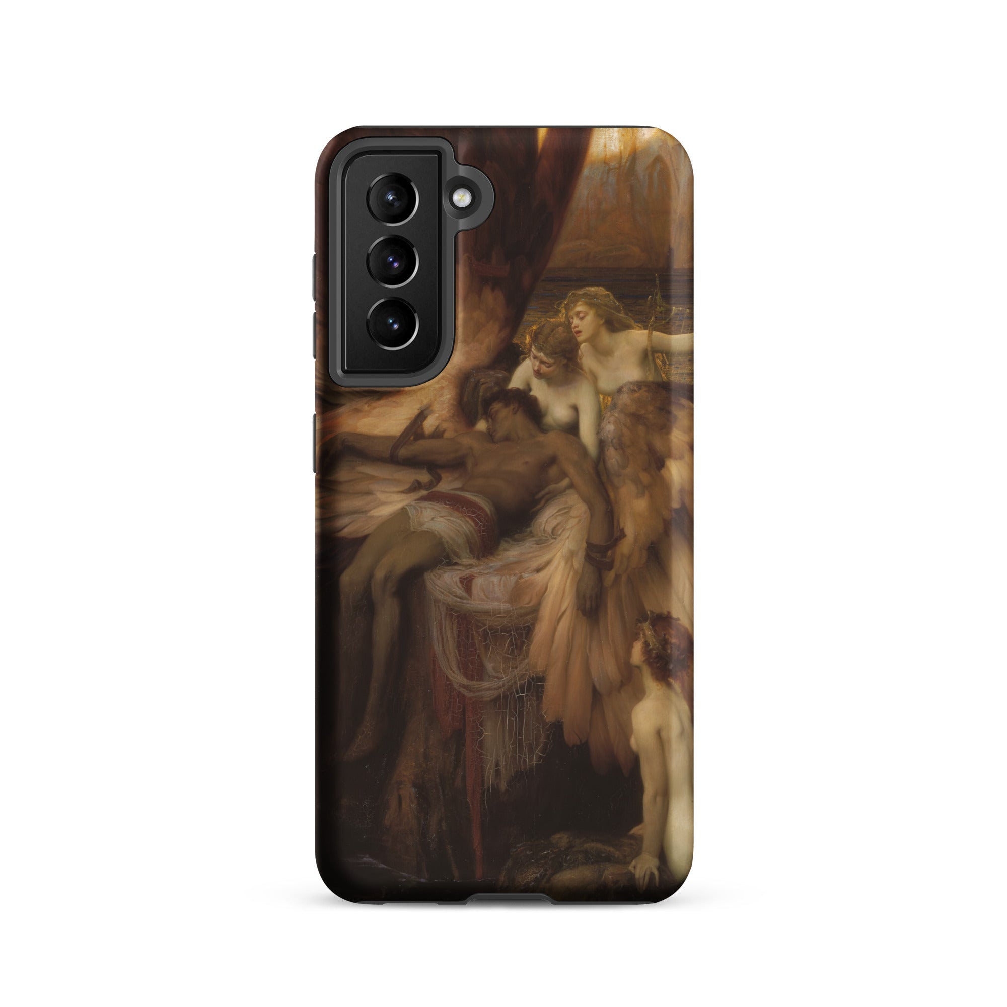 Lament for Icarus Herbert Draper Samsung Case, Galaxy S21 / Matte, Black Smartphone Case Classical Painting Multiple Figures