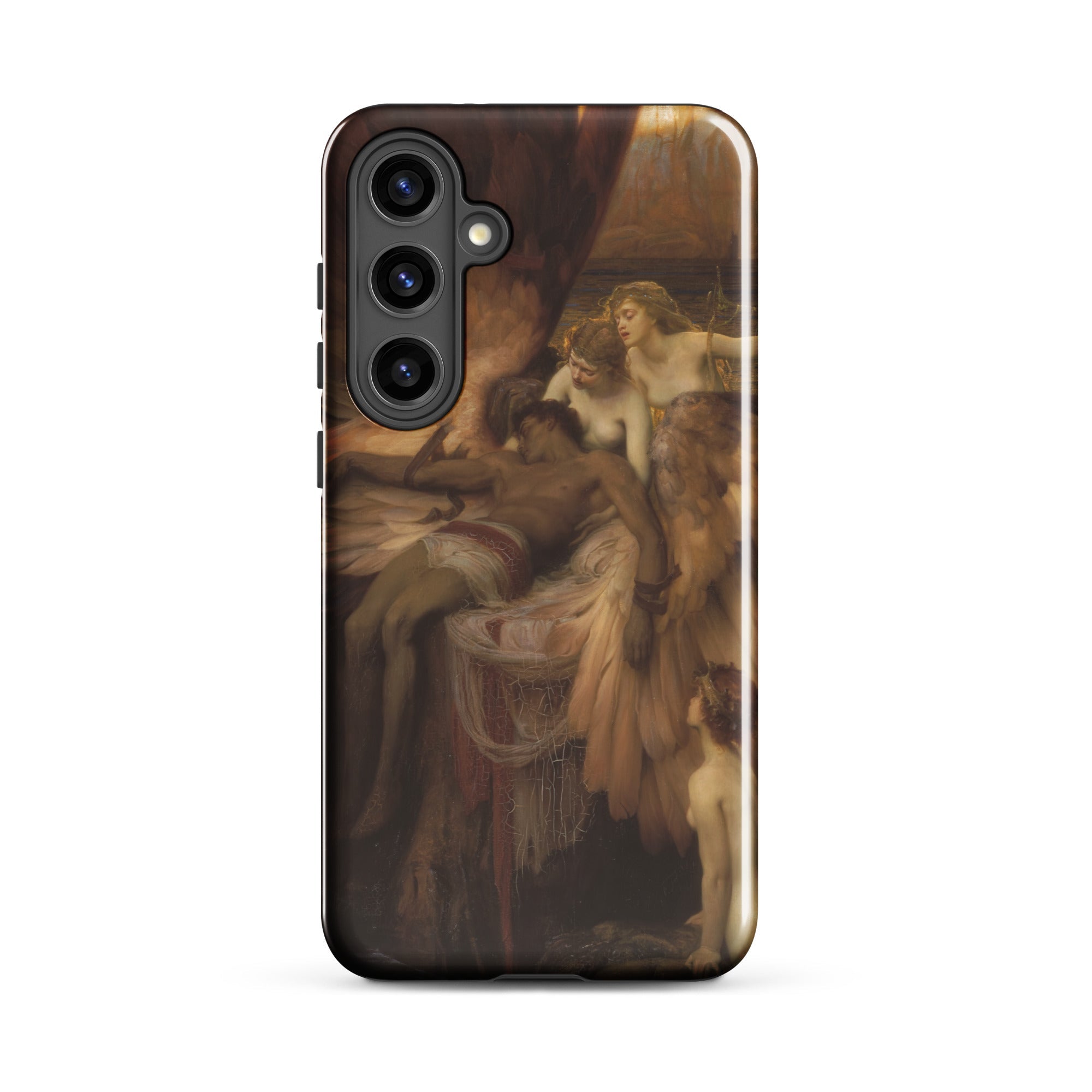 Lament for Icarus Herbert Draper Samsung Case, Galaxy S24 Plus / Gloss, Black Smartphone Case Classical Painting Women Man