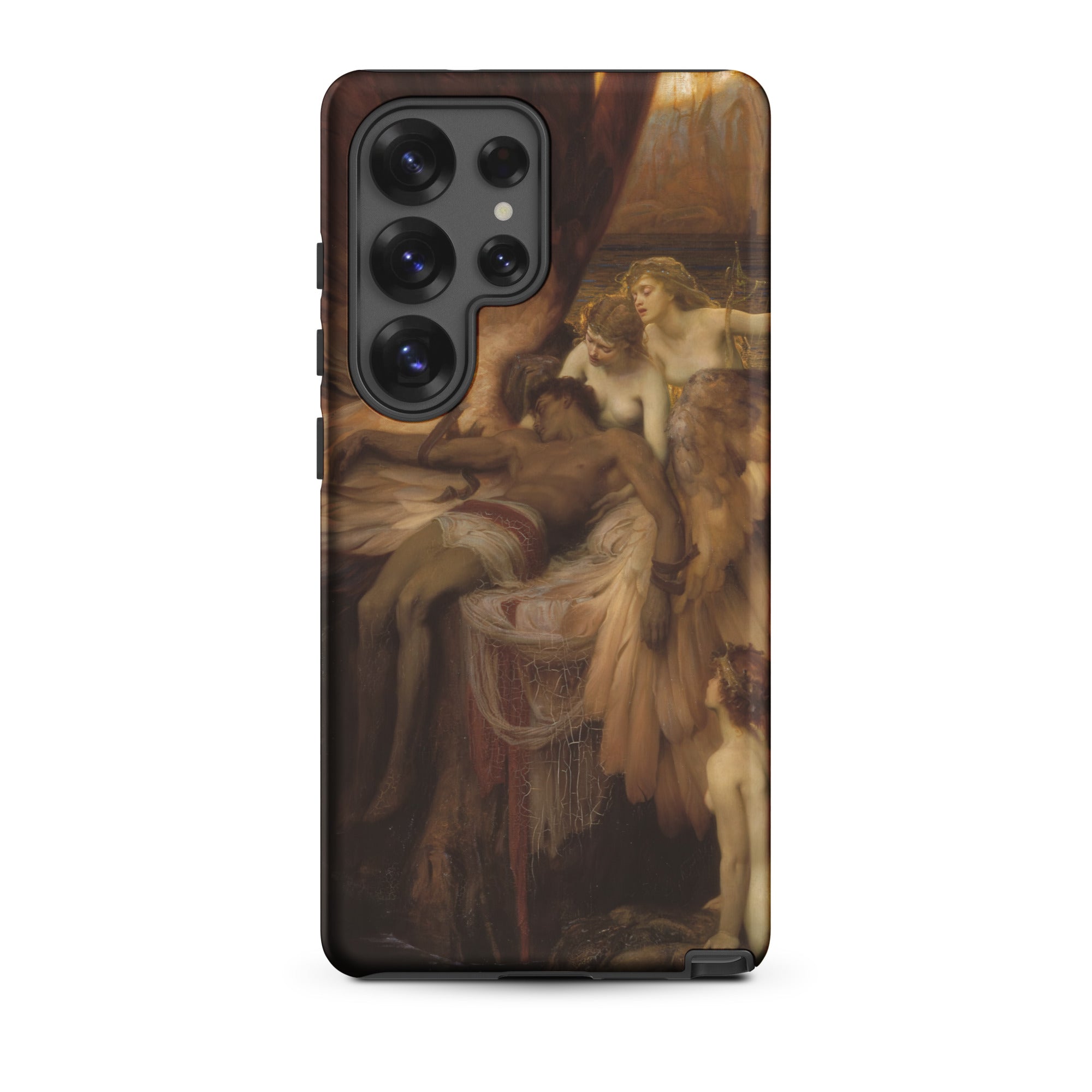 Lament for Icarus Herbert Draper Samsung Case, Galaxy S25 Ultra / Matte, Black Smartphone Case Classical Painting Figures