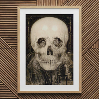 L’amour De Pierrot - Salvador Dali Art Print, 20x30’’ / 51x76cm / Natural Frame / 2’’ Matboard, Framed Optical Illusion Painting Two Women