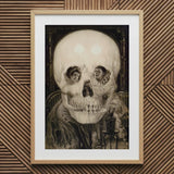 L’amour De Pierrot - Salvador Dali Art Print / Canvas Framed Optical Illusion Painting Two Women Skull Porcelain Skin Grazing, Salvador