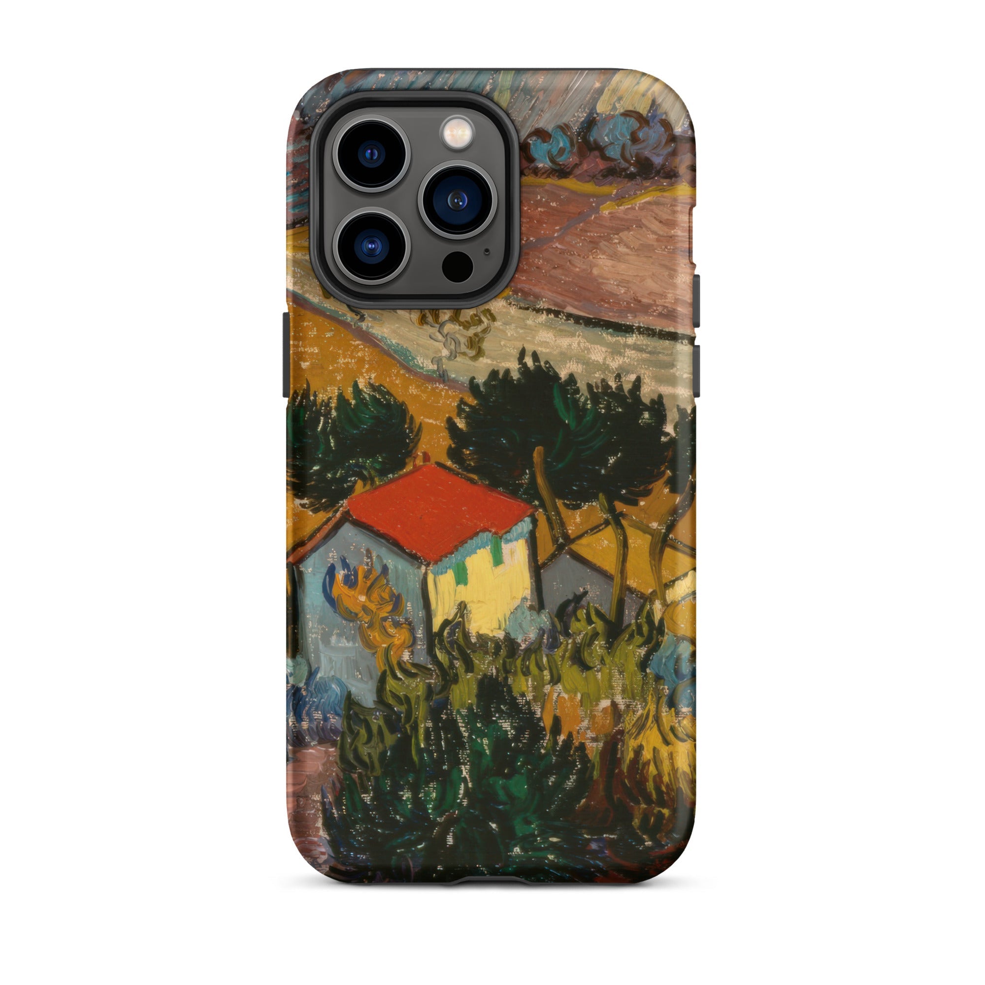 Landscape with House Vincent Van Gogh Iphone Case, 14 Pro Max / Matte, Phone Case Gogh Painting