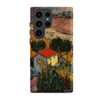 Landscape with House - Vincent Van Gogh Phone Case Samsung Galaxy S23 Ultra / Matte Phone Case Vibrant Impressionistic Painting Yellow