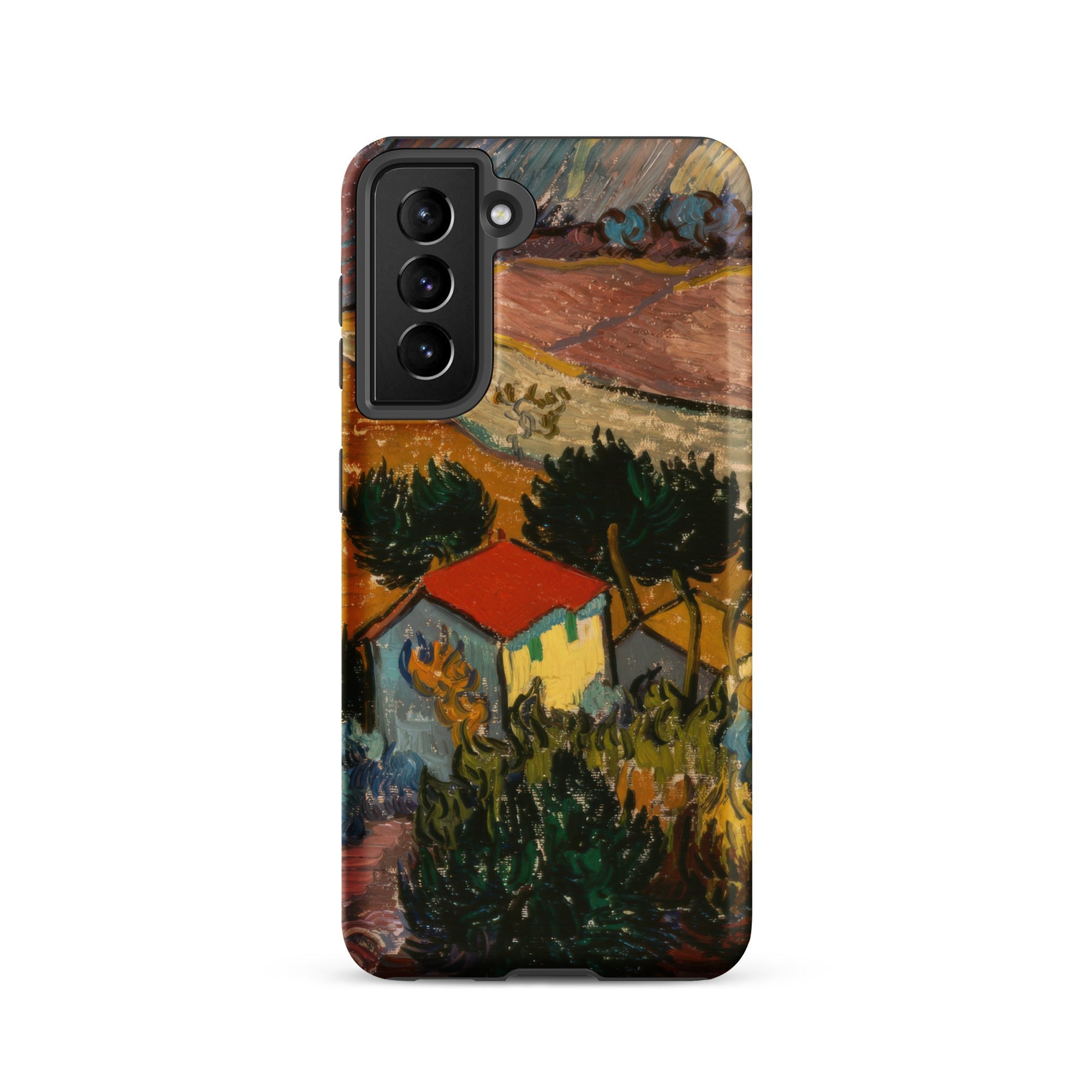 Landscape with House Vincent Van Gogh Samsung Case, Galaxy S21 / Matte, Phone Case Gogh Style Landscape Painting