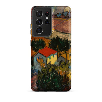 Landscape with House - Vincent Van Gogh Samsung Case, Galaxy S21 Ultra / Matte, Smartphone Case Painted Landscape Houses Trees