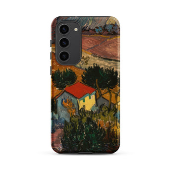 Landscape with House - Vincent Van Gogh Samsung Case, Galaxy S23 Plus / Matte, Phone Case Colorful Impressionistic Landscape Painting