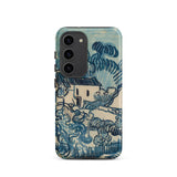 Blue Landscape with Houses - Vincent Van Gogh Phone Case Mobile Cases Blue Cream-colored Phone Case Stylized Landscape Design Reminiscent