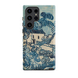 Blue Landscape with Houses - Vincent Van Gogh Phone Case Mobile Cases Blue Cream-colored Phone Case Stylized Landscape Design Style Gogh’s