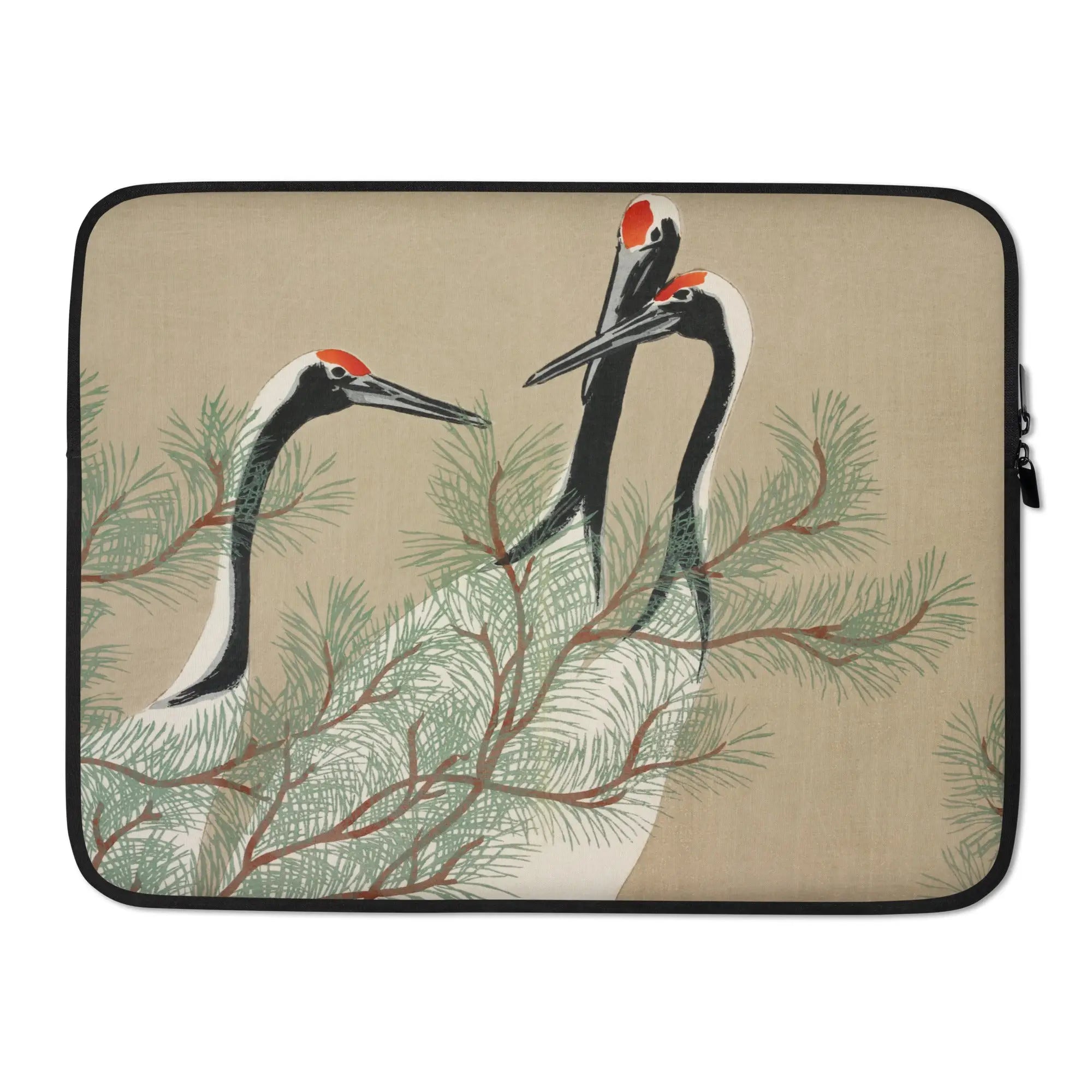 Cranes from Momoyogusa - Kamisaka Sekka Laptop Sleeve 15″ Computer Covers & Skins