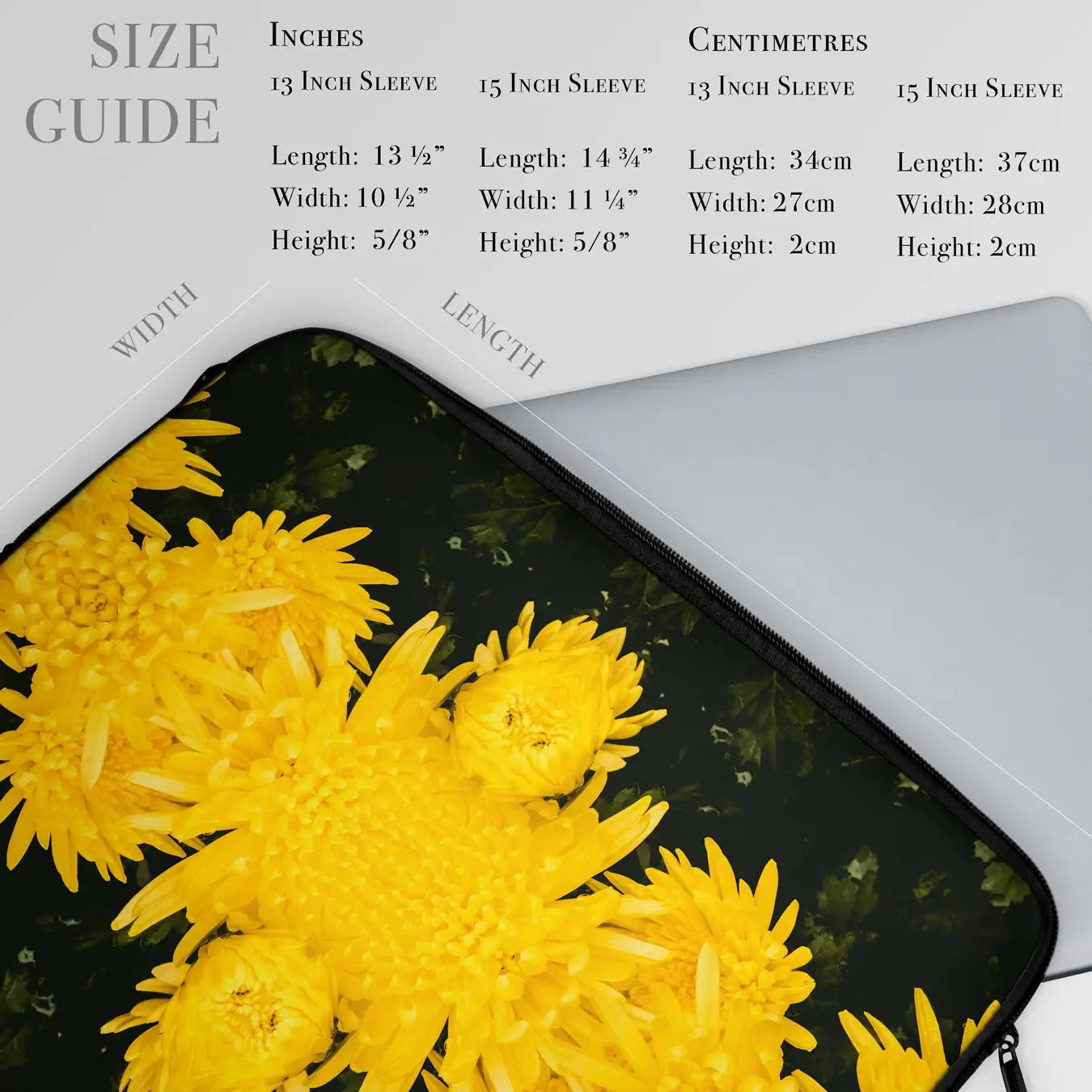 Tweedledum - Chrysanthemum Floral Op Art Laptop Sleeve Computer Covers & Skins