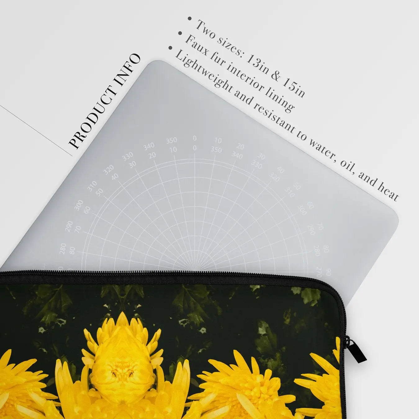 Tweedledum - Chrysanthemum Floral Op Art Laptop Sleeve Computer Covers & Skins