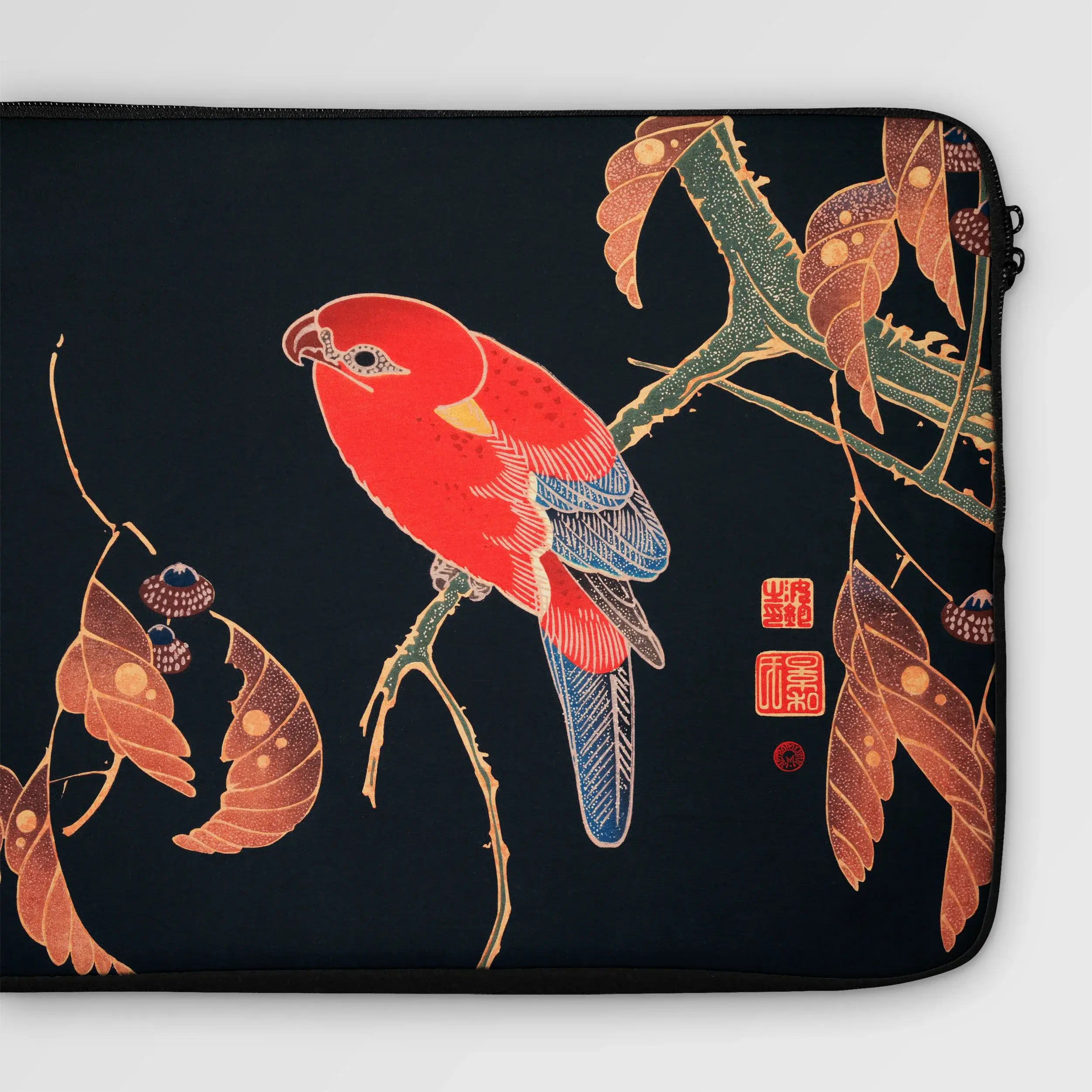 Red Parrot on Branch of a Tree - Ito Jakuchu Laptop Sleeve Computer Covers & Skins