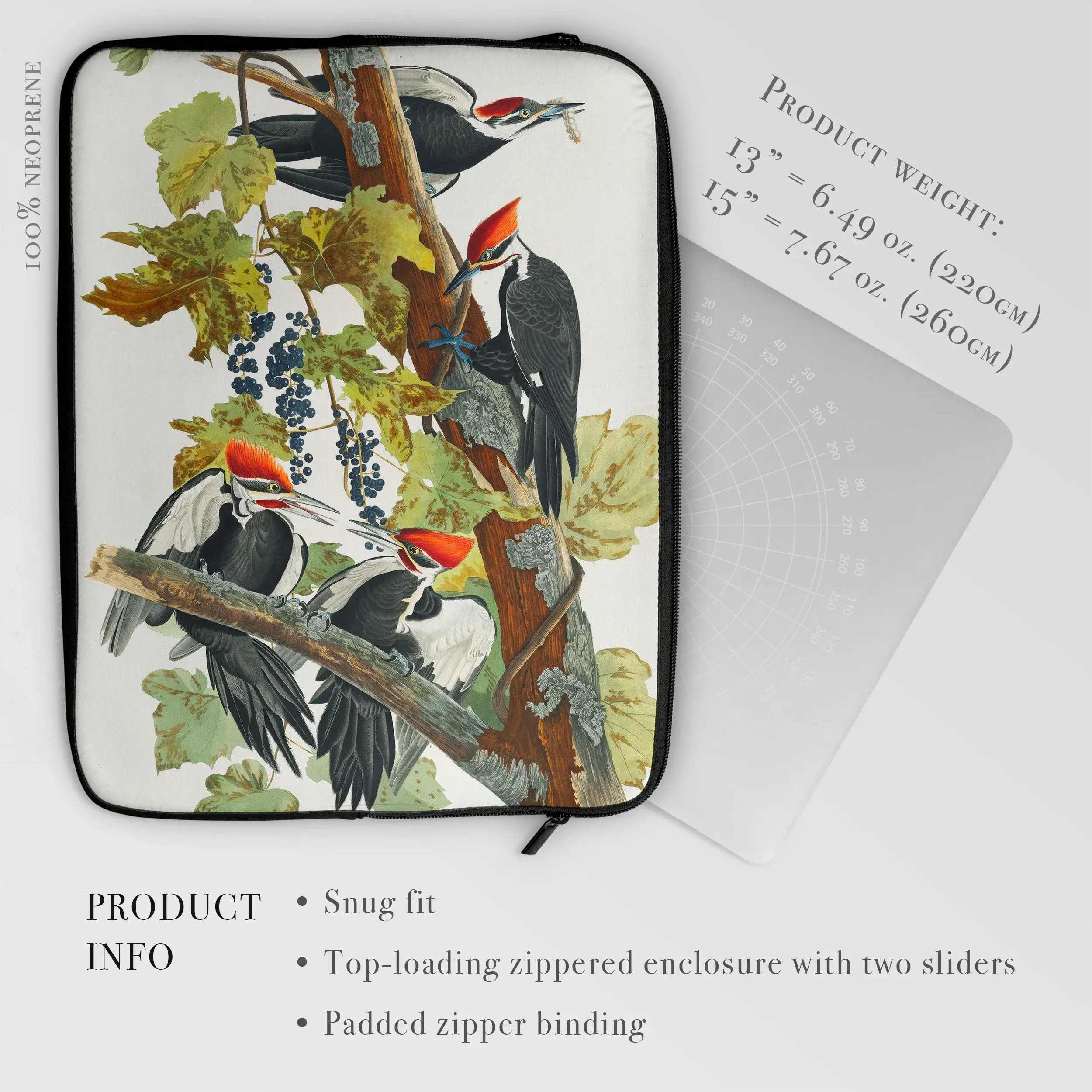 Pileated Woodpecker - John James Audubon Laptop Sleeve Computer Covers & Skins