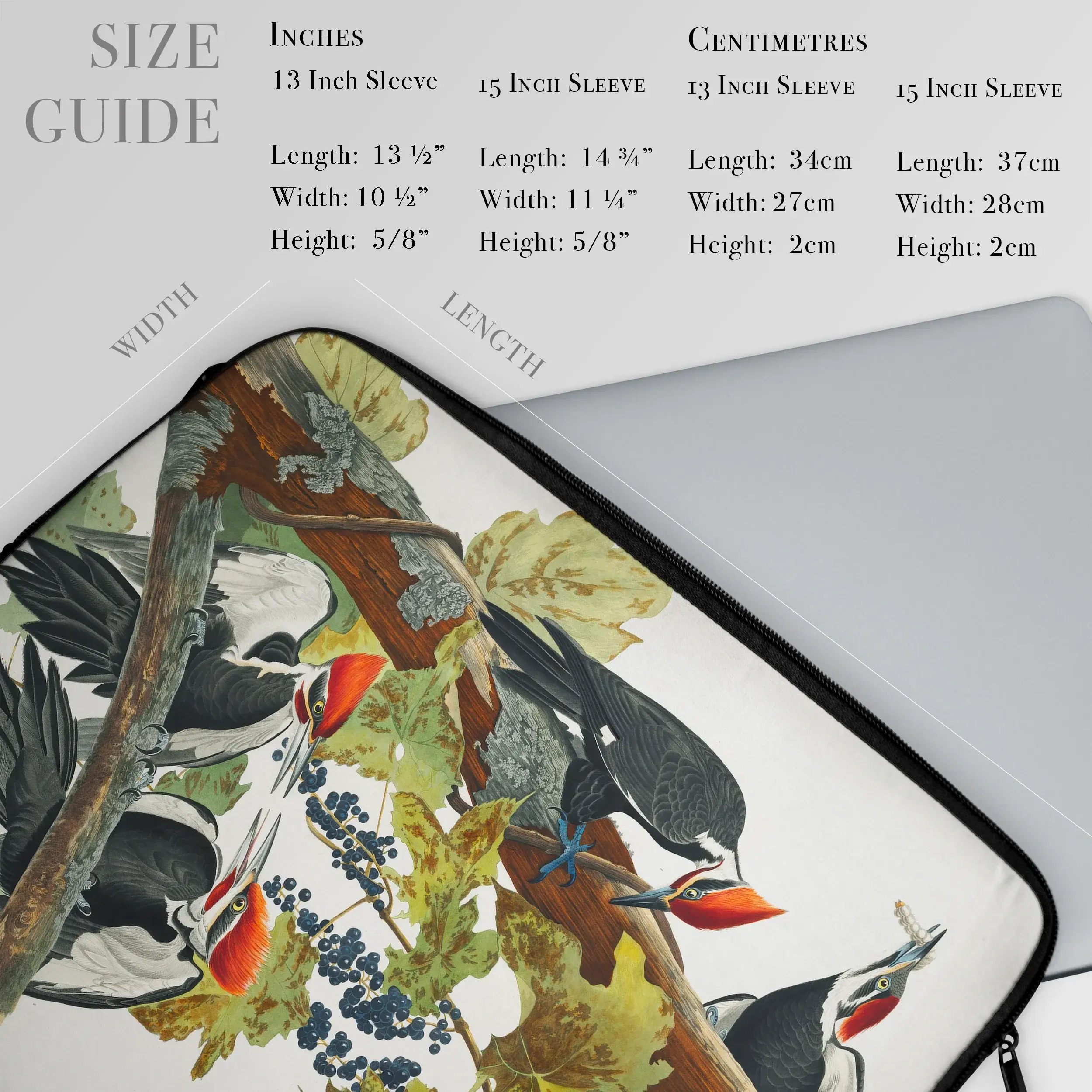 Pileated Woodpecker - John James Audubon Laptop Sleeve Computer Covers & Skins