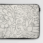 Black & White Floral Woodblock Print - Taguchi Tomoki Laptop Sleeve Computer Covers Skins