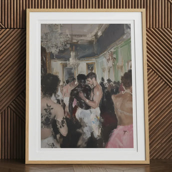 Last Dance - Luxe Vintage Gay Rave Art Print, 12x16’’ / 31x41cm / Natural Frame / 2’’ Matboard, Framed Art Print Painting Men Classical