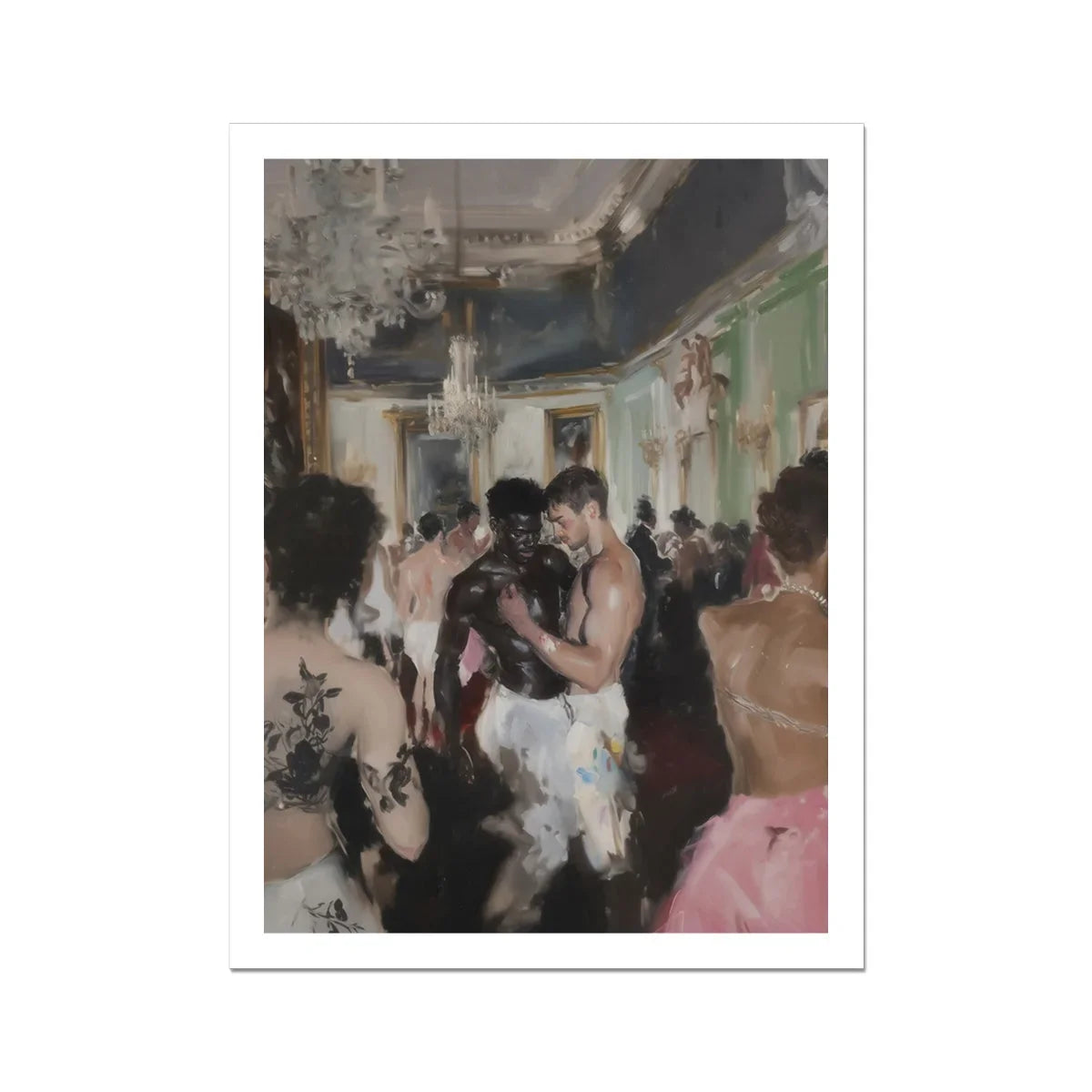 Last Dance - Luxe Vintage Gay Rave Art Print, 18’’x24’’ / Unframed, Couple Formal Attire