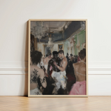 Framed Oil Painting Elegant Ballroom Scene Dancers Soft Luxe Vintage Gay, Rave, Desire Waltzes Unbound