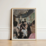 Framed Painting Elegant Ballroom Scene Figures Formal Attire Luxe Vintage Gay, Rave, Desire Waltzes Unbound