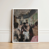 Framed Painting Elegant Ballroom Scene Figures Formal Attire Luxe Vintage Gay, Rave, Desire Waltzes Unbound