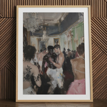 Last Dance - Luxe Vintage Gay Rave Art Print / Canvas Framed Art Print Elegant Ballroom Scene Dancers Soft Luxe Vintage Gay, Gay Rave,