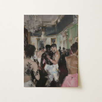 Last Dance - Luxe Vintage Gay Rave Art Print / Canvas Rectangular Canvas Painting Elegant Ballroom Scene Figures Formal Luxe Vintage Gay,