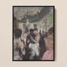 Last Dance - Vintage Gay Rave Art Framed Canvas, Impressionistic Ballroom Scene