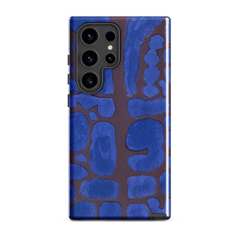 Late Evening Looking out of the Woods - Paul Klee Phone Case Samsung Galaxy S24 Ultra / Matte Blue Abstract-patterned Phone Case Bold