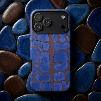 Late Evening Looking out of the Woods - Paul Klee Phone Case Blue Brown Ceramic-patterned Phone Case Textured Stone-like Design Reveals