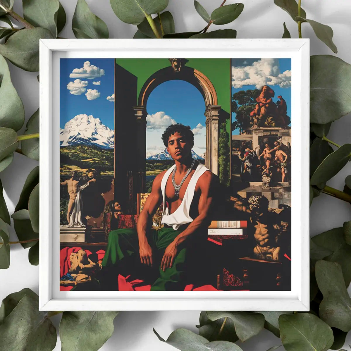 Framed Renaissance-style portrait illustrating artistic entrepreneur and creative electricity