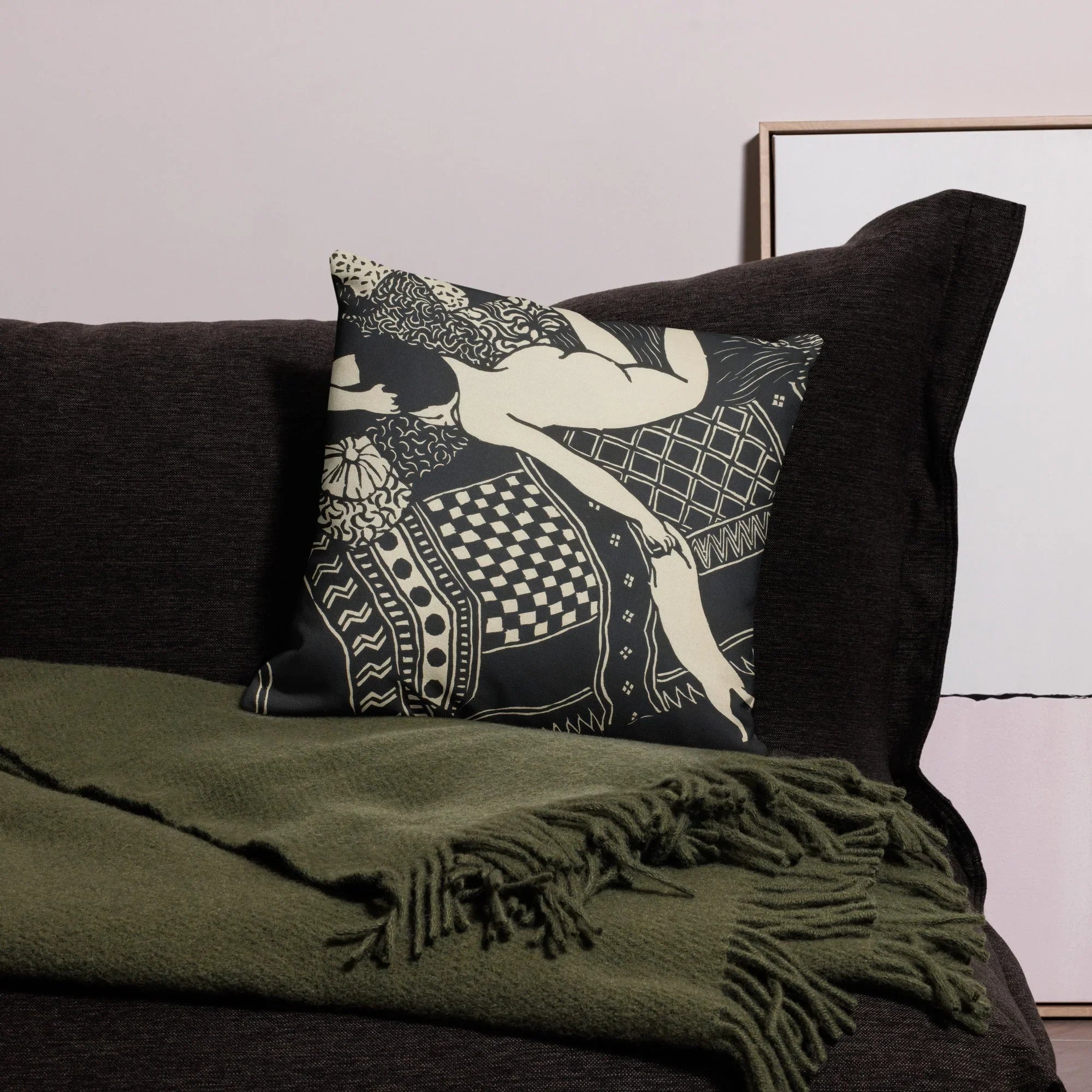 Laziness - Félix Edouard Vallotton Woodcut Art Pillow Throw Pillows