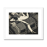 Laziness - Félix Edouard Vallotton Woodcut Art Print, Black White Artistic Print Nude Figure Patterned Bedding