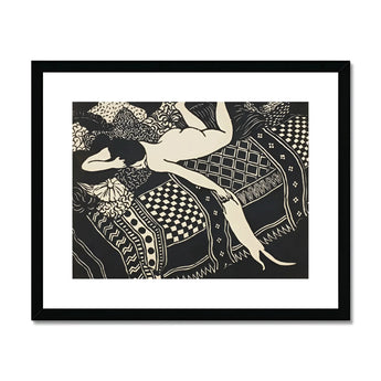 Laziness - Félix Edouard Vallotton Woodcut Art Print, Black White Woodcut Print Nude Figure Patterned Bedding