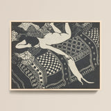 Laziness - Félix Edouard Vallotton Woodcut Art Print / Canvas, 14x11’’ / 36x28cm / Natural Frame, Posters Prints & Visual Artwork, Toby