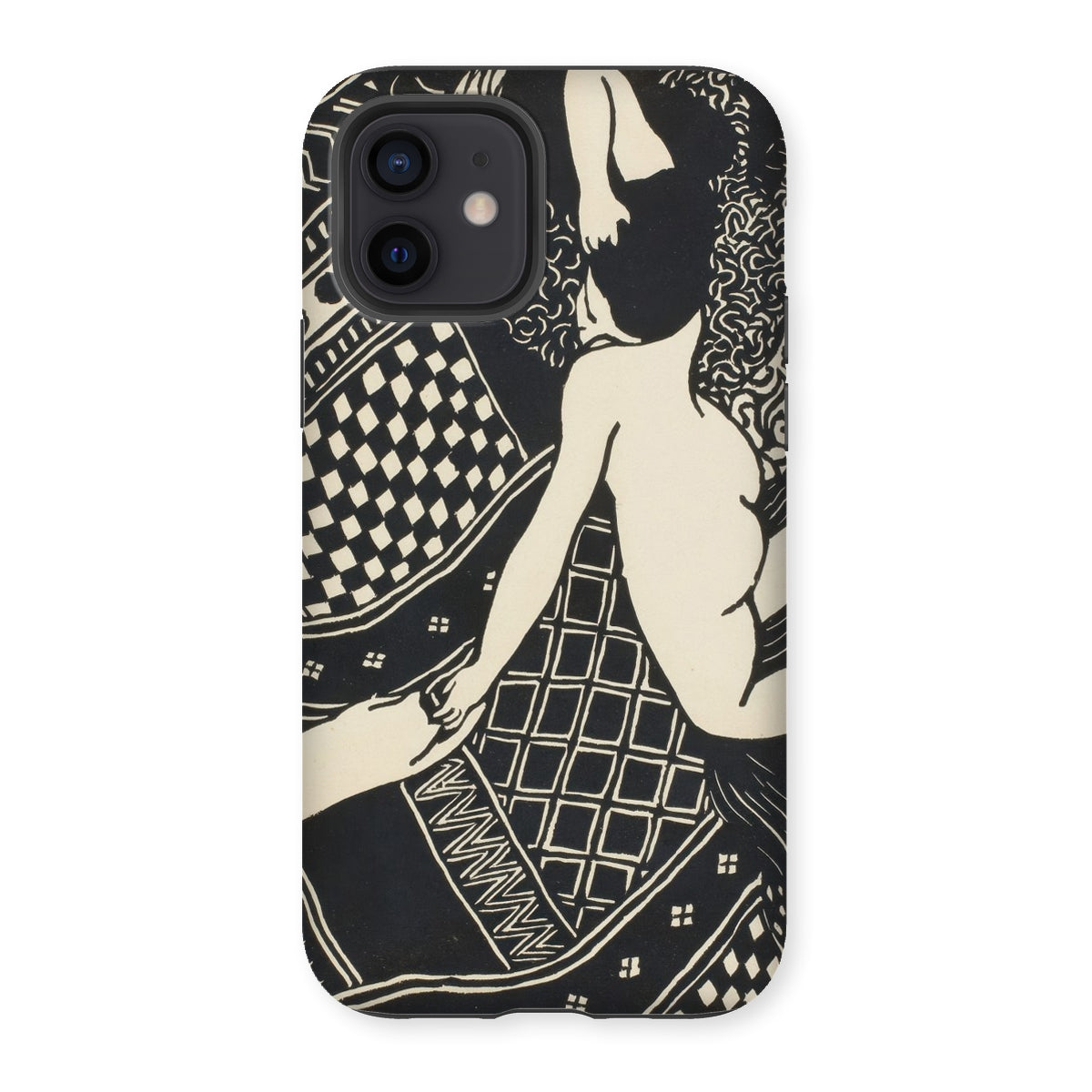 Laziness - Félix Edouard Vallotton Woodcut Iphone Case - 12 / Matte