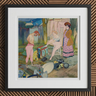 Le Cirque Corvi - Georges De Feure Art Nouveau Print, 12x12’’ / 31x31cm / Black Frame / 2’’ Matboard, Framed Print Three Figures Vibrant