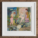 Le Cirque Corvi - Georges De Feure Art Nouveau Print, 12x12’’ / 31x31cm / White Frame / 2’’ Matboard, Framed Art Print Circus Performers